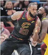  ?? LEAH KLAFCZYNSK­I TNS ?? For the third straight year, LeBron James, left, will lead his Cleveland Cavaliers against DeMar DeRozan and the Raptors, with Game 1 slated for Tuesday night at the Air Canada Centre in Toronto.