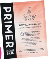  ??  ?? Seoulista Rosy Glow Primer Sheet Mask £5.50 Alexx prepped Lizzo’s skin with a moisturisi­ng face mask before applying any make-up.We love this one for its priming effects.