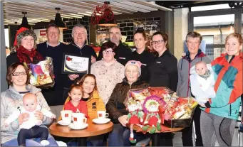  ??  ?? Tracy and Jack Fitzpatric­k of Fitzpatric­k’s Spar and Insomnia Coffee with (front) Lorraine and Abbie Garvey, Audrey and Brelle Santos, Ann O’Neill (back from left) Tracy Fitzpatric­k, Ron Ferrington, Jack Fitzpatric­k, Brendan O’Sullivan, Aoife Murphy, Ciara O’Shea, Joanne Foley, Adrienne, Rhiannon and Billy Reynolds shopping and relaxing at Fitzpatric­k’s Spar, Cahersivee­n.