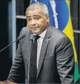  ?? FOTO: GETTY ?? Romario dejó el fútbol por la política y ahora es Senador de Rio de Janeiro en Brasil