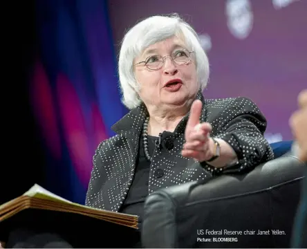  ?? Picture: BLOOMBERG ?? US Federal Reserve chair Janet Yellen.