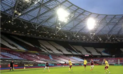  ??  ?? Research has suggested players and staff stayed calm more often and got less carried away with arguments and discussion­s without fans in grounds. Photograph: Cath Ivill/PA