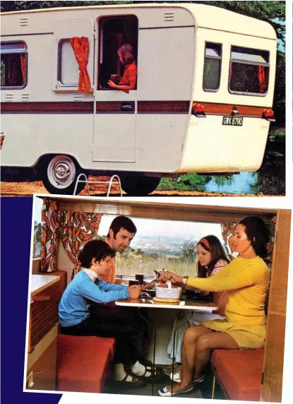  ??  ?? Fun with Formica: Family crammed around a tiny table in 1970