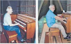  ?? FOTOS: PRIVAT ?? 2018 erfüllt sich Harald Rapp (rechts) einen lang gehegten Wunsch: Er reist nach Seattle in den USA, wo sein Vater Franz Rapp (links) 1963 die Orgel der St. Paul’s Episcopal Church gebaut hat.