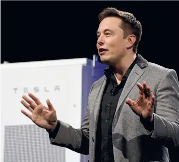  ??  ?? STORAGE KING: Tesla CEO Elon Musk, who’s company has pioneered large-scale home batteries.