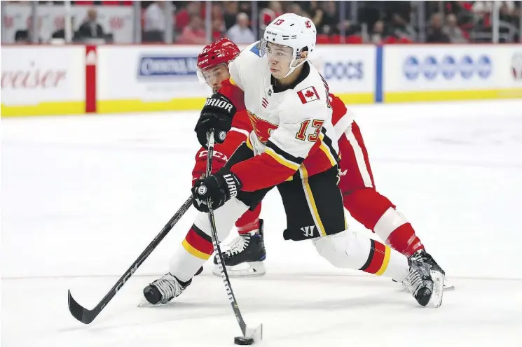  ?? GREGORY SHAMUS/GETTY IMAGES ?? Despite his small stature, Johnny Gaudreau of the Calgary Flames has become one of the NHL’s biggest stars thanks to his speed and playmaking ability.