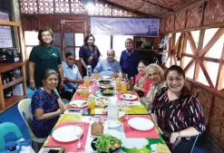  ??  ?? BOARD of Trustees at lunch with Fr. Franco Uras