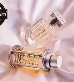  ??  ?? The Boss The Scent Pure Accord duo are great as day fragrances.