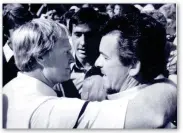  ??  ?? Old adversarie­s: Nicklaus and Jacklin