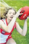  ??  ?? ●●Freya Blount has swapped netball for Aussie rules