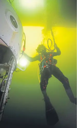  ??  ?? EXPERTISE: A diver undergoing training at the Underwater Centre in Fort William