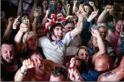  ??  ?? Flop: Baron Cohen as a drunken hooligan in the film Grimsby