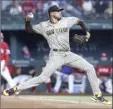  ?? AP photo ?? Joe Musgrove of the Padres delivers a pitch during the first inning Friday.