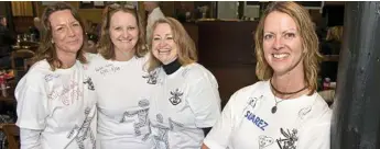  ?? Photo: Kevin Farmer ?? WARFARE VETERANS: At the reunion are 1988 students (from left) Michaela Coulson, Jackie Reid, Sheryl Smith and Maria Suarez.