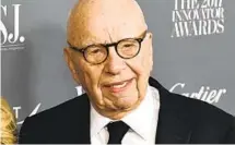  ?? EVAN AGOSTINI INVISION VIA AP ?? Rupert Murdoch runs Fox Corp. and News Corp., owns The Wall Street Journal and has other corporate holdings. He’s now 92.