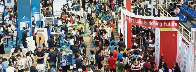  ??  ?? A general view of visitors at Star Education Fair in March this year at Setia SPICE Convention Centre in Bayan Lepas, Penang.