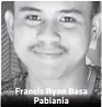  ??  ?? Francis Ryan Basa Pabiania