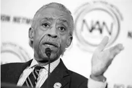  ?? CHIP SOMODEVILL­A/GETTY IMAGES ?? The Rev. Al Sharpton addresses a post-midterm election meeting of his National Action Network's in the Kennedy Caucus Room at the Russell Senate Office Building on Capitol Hill Nov. 13, in Washington, DC.