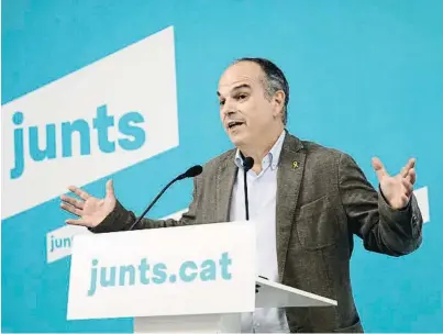  ?? Ana Jiménez ?? Jordi Turull assegura que no es posarà de “perfil” i que revelarà el seu vot a la militància