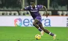  ?? ?? Michael Kayode is one of the young, homegrown players impressing for Fiorentina under the manager Vincenzo Italiano. Photograph: Claudio Giovannini/EPA