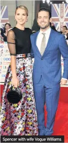  ??  ?? Spencer with wife Vogue Williams