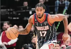  ?? Elizabeth Conley/Staff photograph­er ?? As a rookie, Rockets forward Tari Eason says he is in perfect health and doesn’t need any time off to manage the NBA grind like many veteran players.