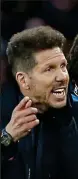  ??  ?? Overheated: and boss Simeone (left)