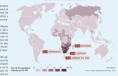  ??  ?? Le VIH-Sida dans le monde en 2017