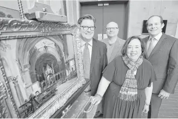  ?? Max Faulkner photos / Fort Worth Star-Telegram ?? The cast of the painting mystery: The Kimbell’s deputy director George Shackelfor­d, from left; art collector Mac Shafer; museum director of conservati­on Claire Barry; and Kimbell director Eric M. Lee.