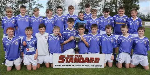  ??  ?? The Oylegate-Glenbrien squad with the spoils of success after their extra-time victory.