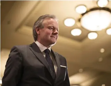  ?? CHRIS YOUNG/THE CANADIAN PRESS ?? The new outlook is leading analysts to speculate that Stephen Poloz may announce a hike to the key interest rate on Jan. 17.
