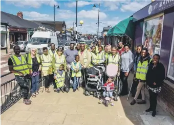  ??  ?? Members of the RCC Living Praise Church on their monthly litter pick at Pallion on Saturday.