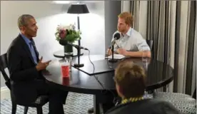  ?? KENSINGTON PALACE VIA GETTY IMAGES ?? Prince Harry interviewe­d former U.S. president Barack Obama as part of his guest editorship of BBC Radio 4’s “Today” program. The interview, recorded in Toronto in September, was broadcast Dec. 27.