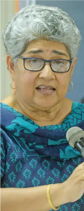  ?? Photo: Ronald Kumar ?? Fiji Women’s Crisis Centre Coordinato­r, Shamima Ali.