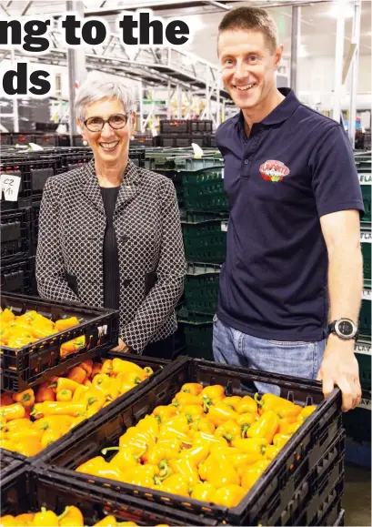  ?? Photograph: MICHAEL ROBINSON ?? Governor of Victoria Linda Dessau had the opportunit­y to taste test some of West Gippsland’s best produce, food and wine she visited on Thursday. Her visit included a tour of Flavorite Tomatoes with Chris Millis where she saw the hydroponic operation, processing and packaging first hand.