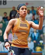  ??  ?? In focus: Nicol David will play Egypt’s Jana Shiha in the first round of the El Gouna Internatio­nal Squash Open today.