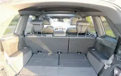  ??  ?? With rear seats down, the Mercedes-Benz GL easily handles a full 24 cu. ft. of cargo, measured only to the tops of the seats.