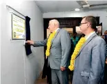  ??  ?? (Professor Anatol Lyzikau, The Rector of the GOMEL State Medical University and Associate Professor Melnik Viktar, Dean of the Faculty of Foreign students at GOMEL State Medical University opening the Informatio­n and Study Center at Russian Educationa­l...