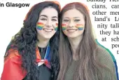  ??  ?? Two young women enjoy the festivitie­s at Pride in Glasgow