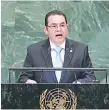  ?? Afp ?? FUERTE. El presidente Jimmy Morales en la ONU.