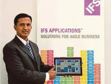  ??  ?? IFS Southeast Asia vice-president Sridharan Arumugam says IFS Solutions provides a solution that addresses the need to maintain assets and make sure their operationa­l status is efficient.