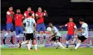  ?? Chile. Photograph: Sergio Moraes/Reuters ?? Lionel Messi scores for Argentina against