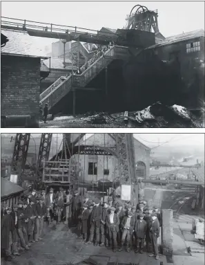  ?? PICTURES: HULTON ARCHIVE/ TOPICAL PRESS/GETTY IMAGES ?? PROUD PAST: Top, miners leaving work at Maine Colliery, Wath, Yorkshire in October 1908; above, men leaving the site at Silkstone Colliery, Yorkshire, during a strike.
