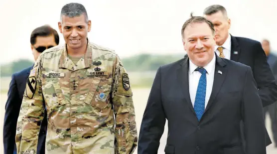  ?? JUNG YEON-JE/AFP ?? Pompeo busca calmar las inquietude­s que el acuerdo de Singapur ha causado entre los aliados de Washington, como Corea del Sur.