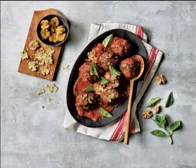  ?? Leigh Beisch / Family Features ?? Walnut Meatless Meatballs