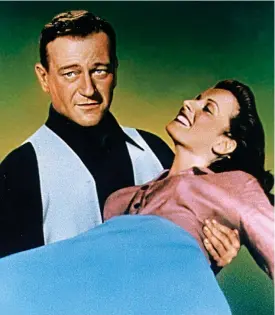  ??  ?? Classic: John Wayne and Maureen O’Hara starred in The Quiet Man