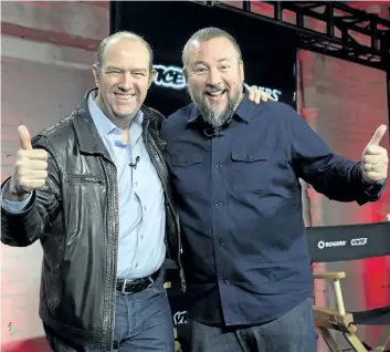  ?? SUPPLIED PHOTO ?? Former CEO of Rogers Media Guy Laurence, left, is seen with Vice co- founder Shane Smith in 2014. Rogers is pulling out of its $ 100- million joint venture with Vice Canada to redirect its money to content that “better aligns” with its brand. Viceland...