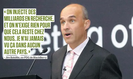  ?? PHOTO D’ARCHIVES, AGENCE QMI ?? En plus d’exhorter les gouverneme­nts à en faire davantage pour retenir les innovation­s développée­s dans les université­s du pays, l’homme d’affaires Jim Balsillie suggère à Ottawa « d’écouter les experts » et de fermer totalement la porte à Huawei.