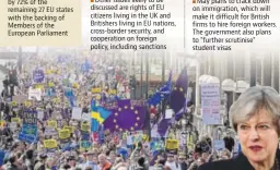  ?? AFP ?? Thousands marched in the streets of London on Saturday, demanding the undoing of Brexit.