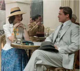  ??  ?? ACTING CLASS: Brad Pitt plays Max Vatan and Marion Cotillard plays Marianne Beausejour in Allied